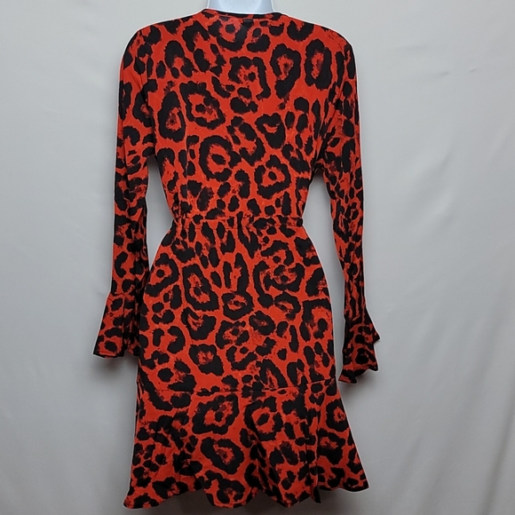 NEW Women V-Neck Long Sleeve Printed midi Casual Dress - Picture 7 of 10